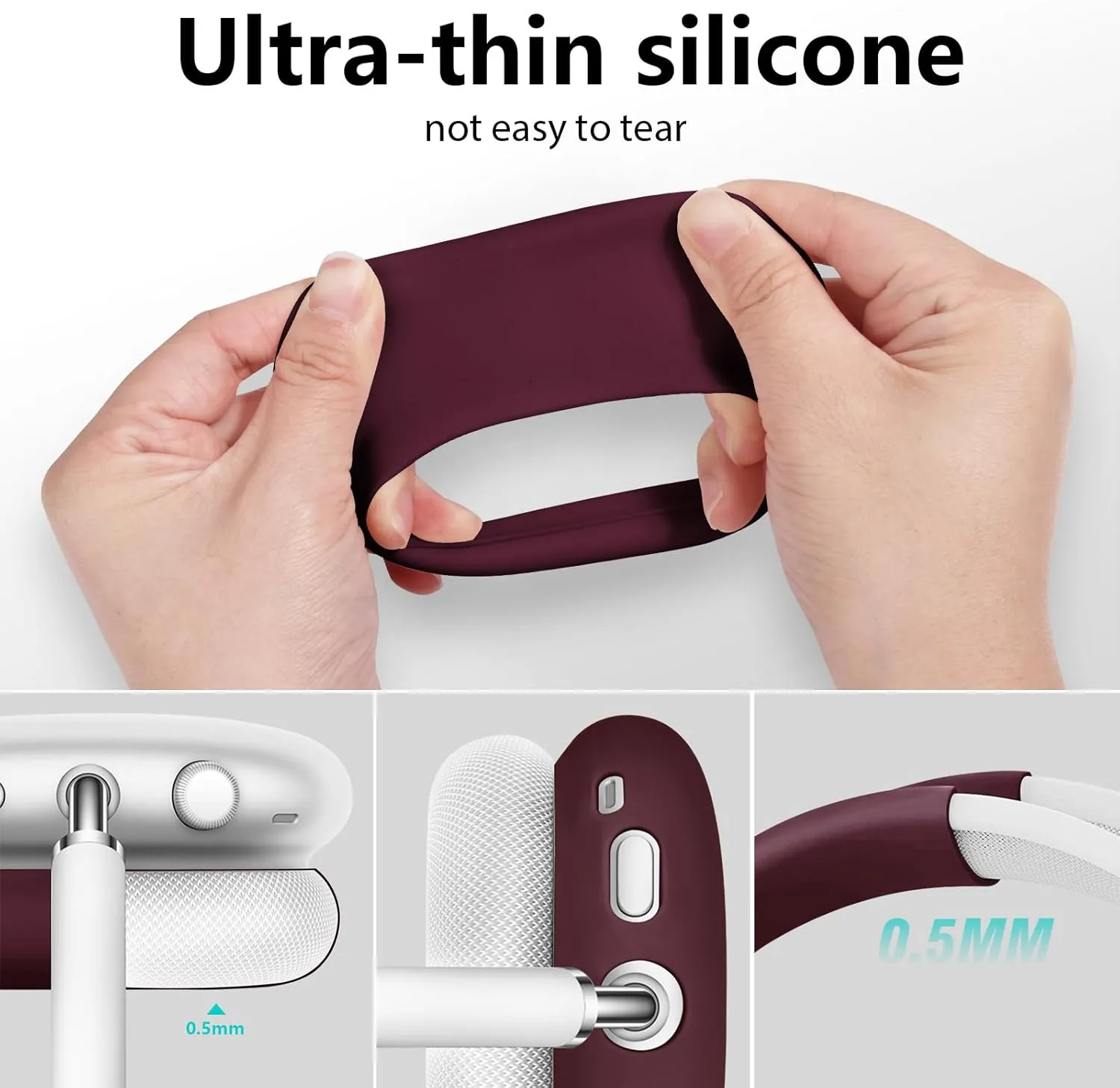Case for Airpods Max Headphones, Silicone Cover for Apple Airpod Max,Accessories Cases (Burgundy)