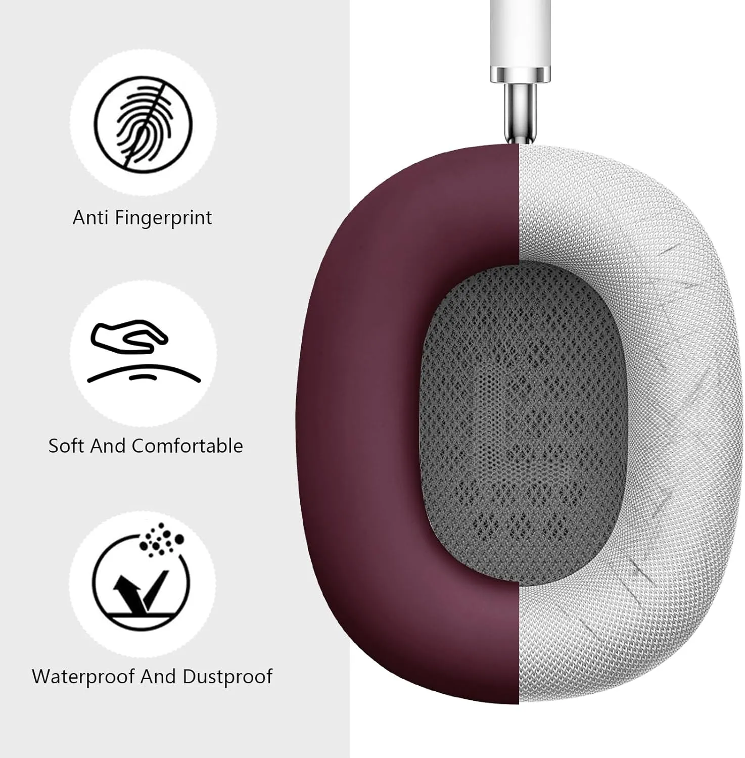 Case for Airpods Max Headphones, Silicone Cover for Apple Airpod Max,Accessories Cases (Burgundy)