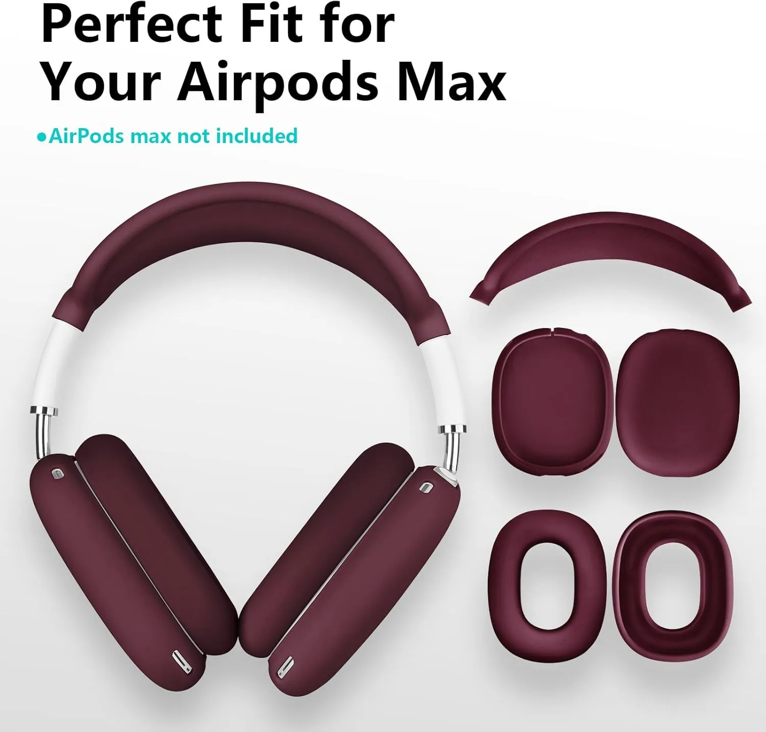 Case for Airpods Max Headphones, Silicone Cover for Apple Airpod Max,Accessories Cases (Burgundy)