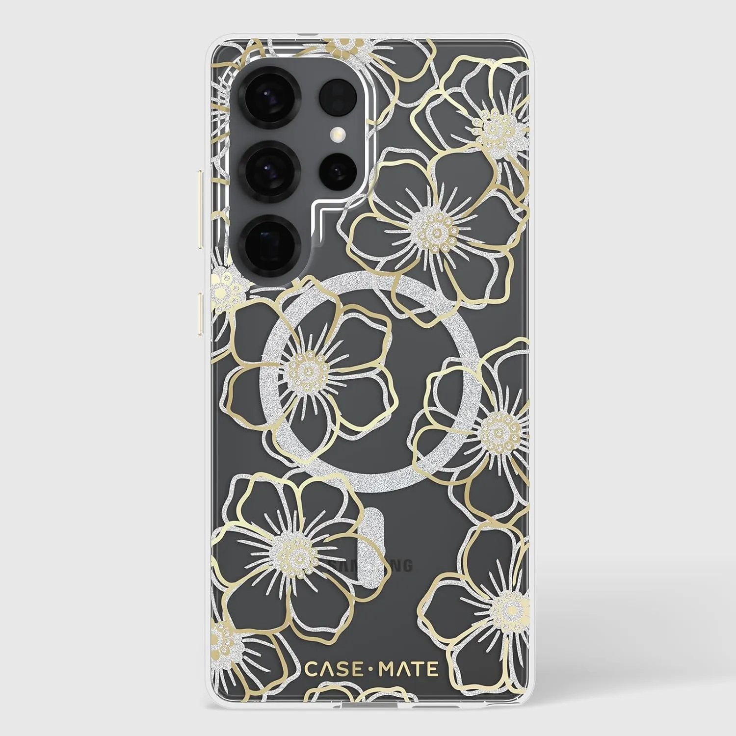 Case-Mate Samsung Galaxy S25 Ultra Case [Magnetic and Wireless Charging] - Sparkly Floral Phone Cover with 12ft Drop Protection - Premium Phone Case for Samsung Galaxy S25 Ultra 6.9" - Floral Gems