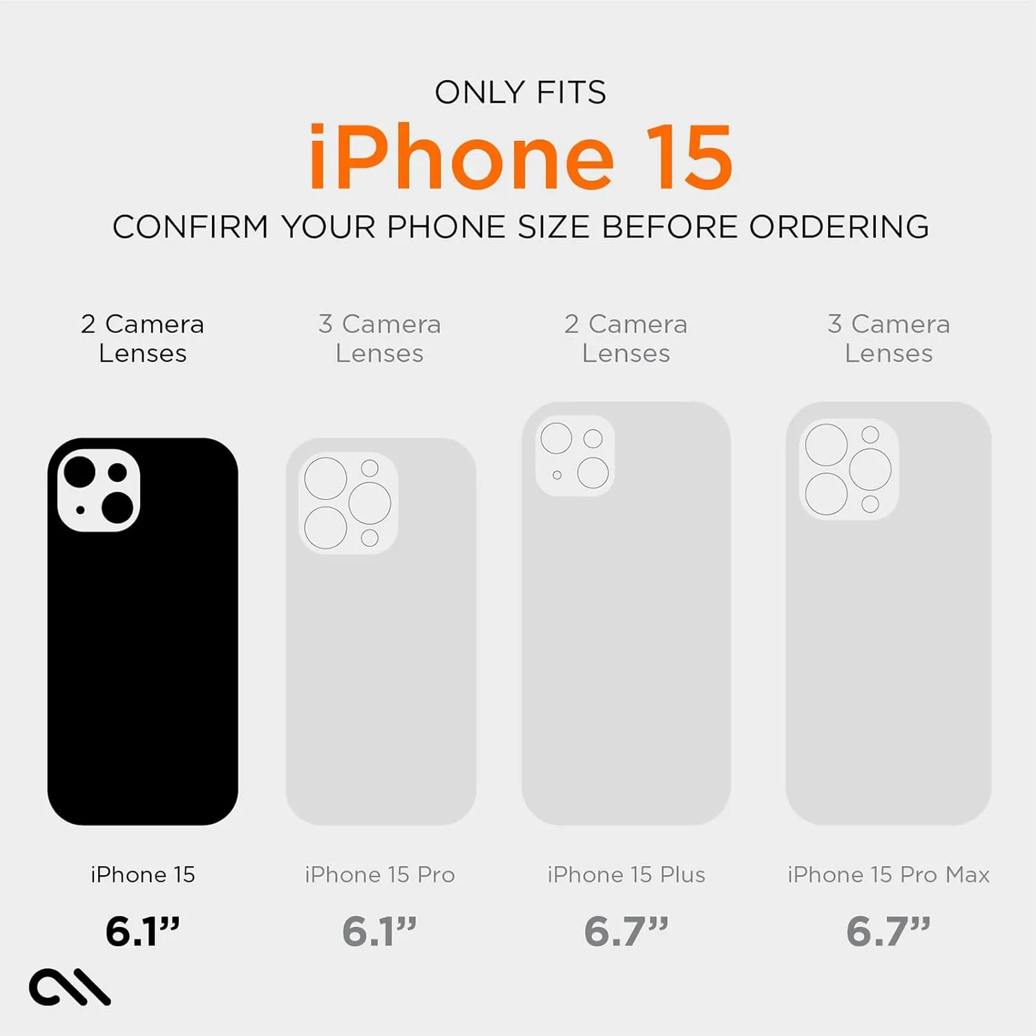 Case-Mate Tough Grip Smoke Black iPhone 15 Case [16ft D3O Drop Protection] [Compatible with MagSafe] Magnetic Phone Case with Textured Grip for iPhone 15 6.1", Anti-Scratch, Shock Absorbing Materials
