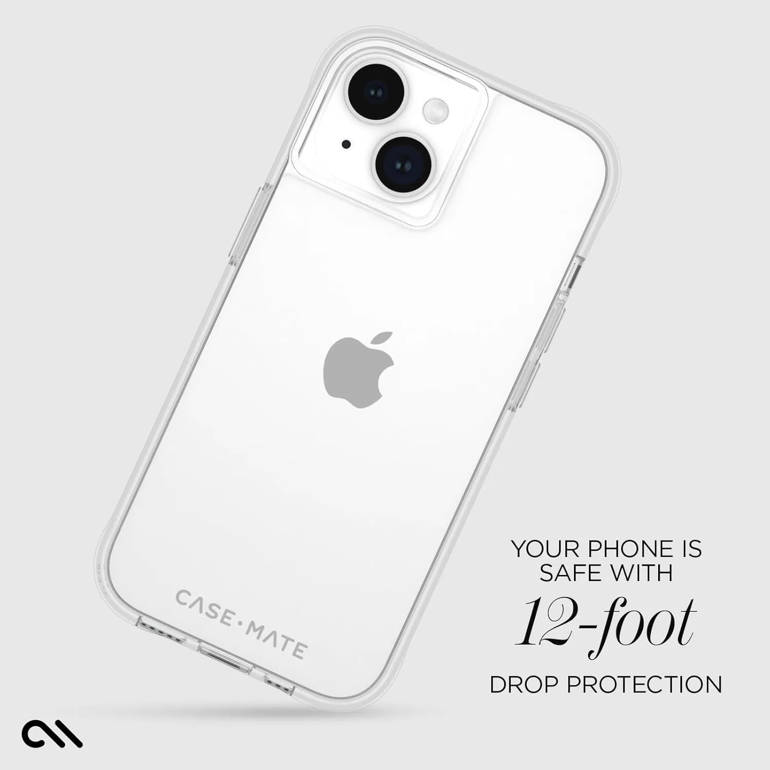 Case-Mate Tough iPhone 15 Case - Clear [12ft Drop Protection] [Wireless Charging Compatible] Slim Phone Case for iPhone 15 6.1", Shock Absorbent Cover with Anti Yellowing, Anti Scratch Technology