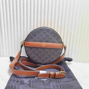 Celine Vintage Brown Round Crossbody Bag