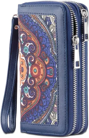 Long Zipper Design Linen Wallet Bags