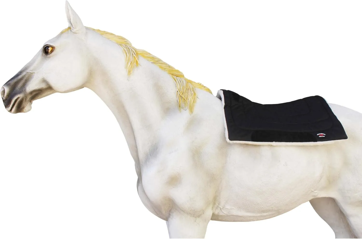 CHALLENGER Pony 23"x24" Western Contoured Faux Fur Padded Saddle Pad Black 39143BKP