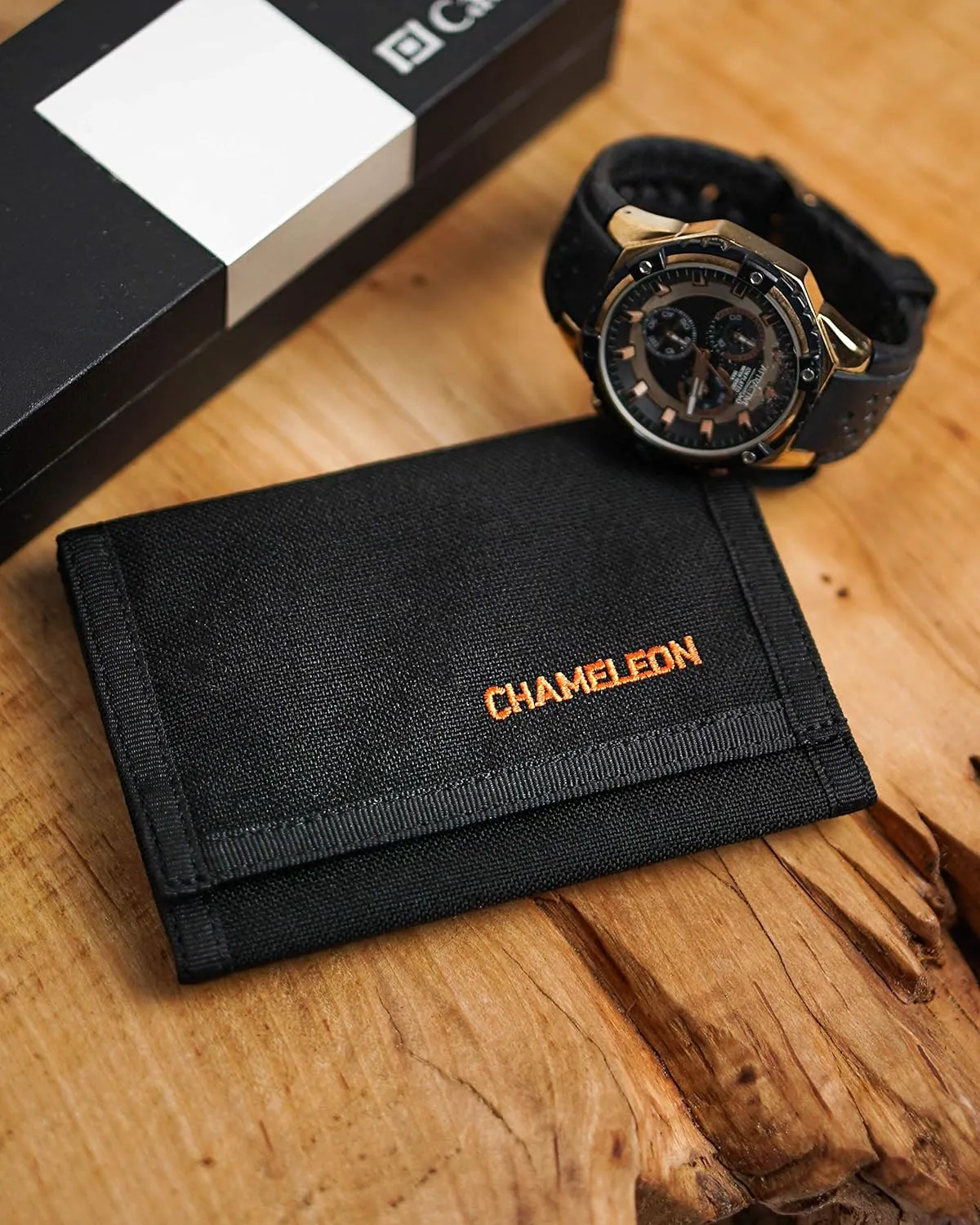 Chameleon Trifold Mens Nylon Wallet-Military Tactical Men Wallets- ID Card Holder - Canvas Thin Front Pocket Travel Wallet-Coin Zipper Pocket