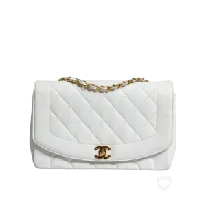 Chanel Diana Shoulder Bag - Elegant White Quilted Design