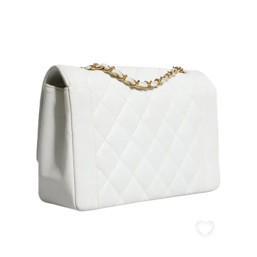 Chanel Diana Shoulder Bag - Elegant White Quilted Design