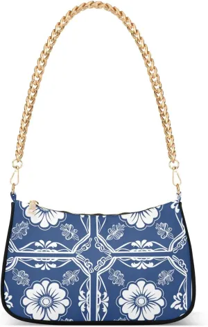 Chinese Blue and White Porcelain Style trendy chain purse crossbody for women handbag for women for for traveling