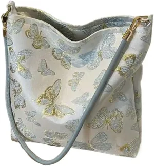 Chinese women's retro handbag, butterfly print design, large capacity shoulder bag, elegant temperament, banquet gift