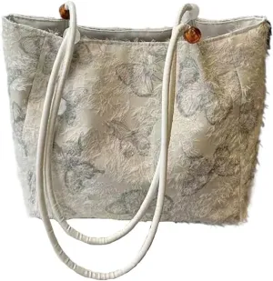 Chinese women's retro printed handbag, butterfly design large capacity shoulder bag, elegant temperament banquet gift
