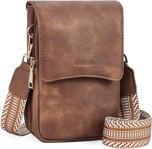 CHOLISS Cell Phone Crossbody Purse Small Cross Body Bag for Woman Leather Travel Wallet Shoulder Handbags with Card Slots