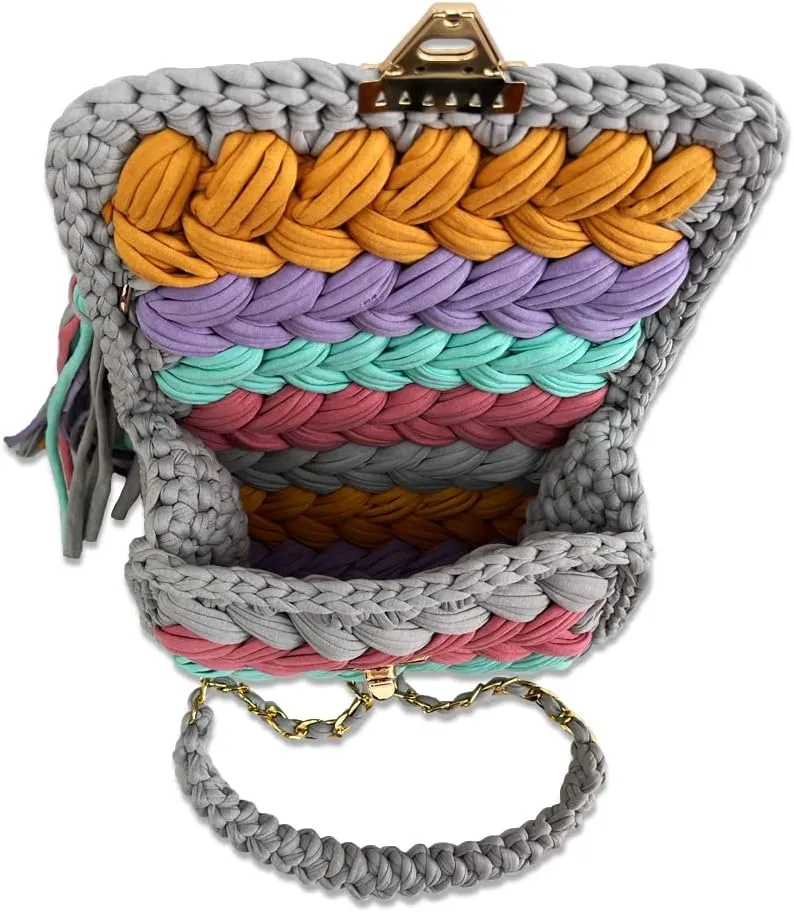 CHQEL Evening Clutch Bag for Women, Handmade Crochet Wedding Party Purse, Small Flap Formal Crossbody Handbag Evening Clutch