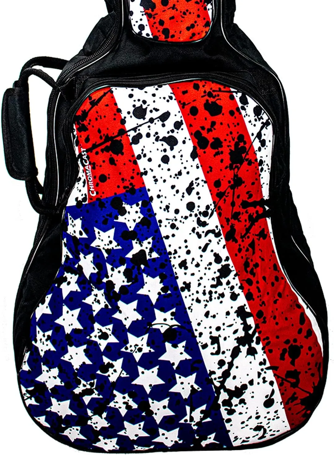 ChromaCast USA Flag Graphic Multi-Pocket Acoustic Guitar Padded Gig Bag (CC-APB