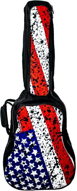 ChromaCast USA Flag Graphic Multi-Pocket Acoustic Guitar Padded Gig Bag (CC-APB
