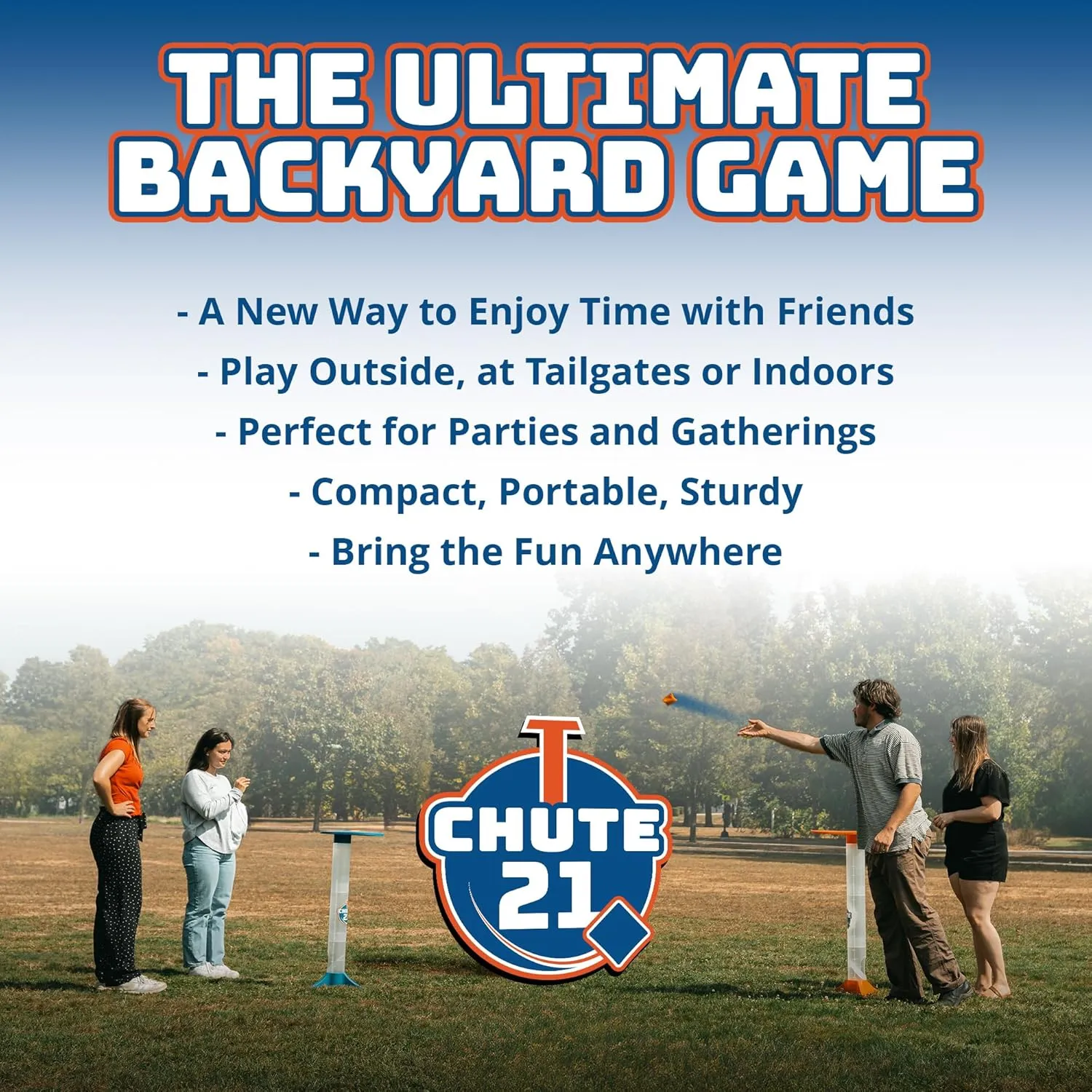 Chute 21 Toss Game – Outdoor and Indoor Bean Bag Toss Game for Backyard, Tailgating, College Parties, Family Fun Backyard Game for Adults and Teens – Portable Game Set, Easy Setup, Travel Bag Included