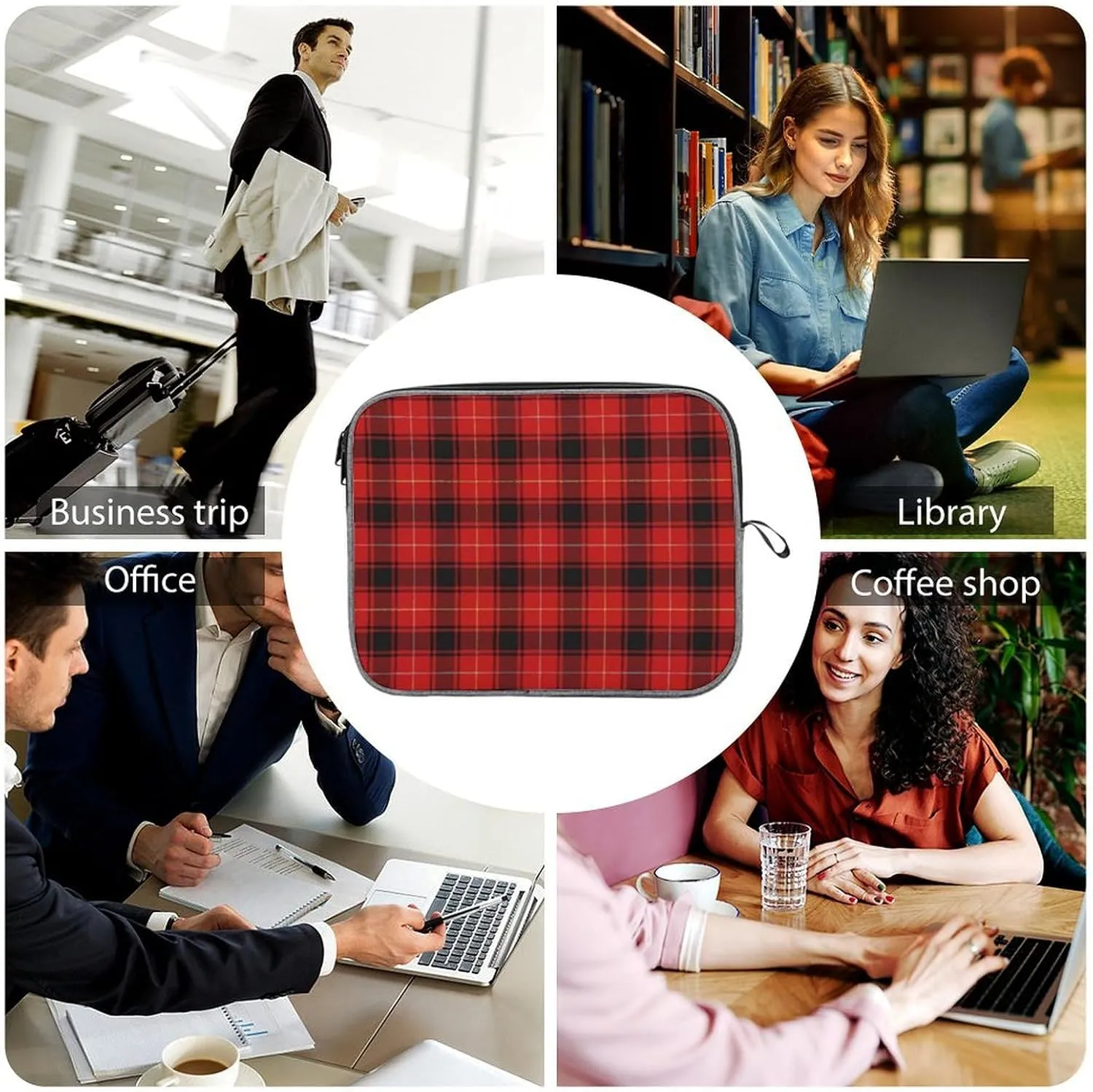 Clan Rutherford Tartan Large Capacity Portable Laptop Case Unisex
