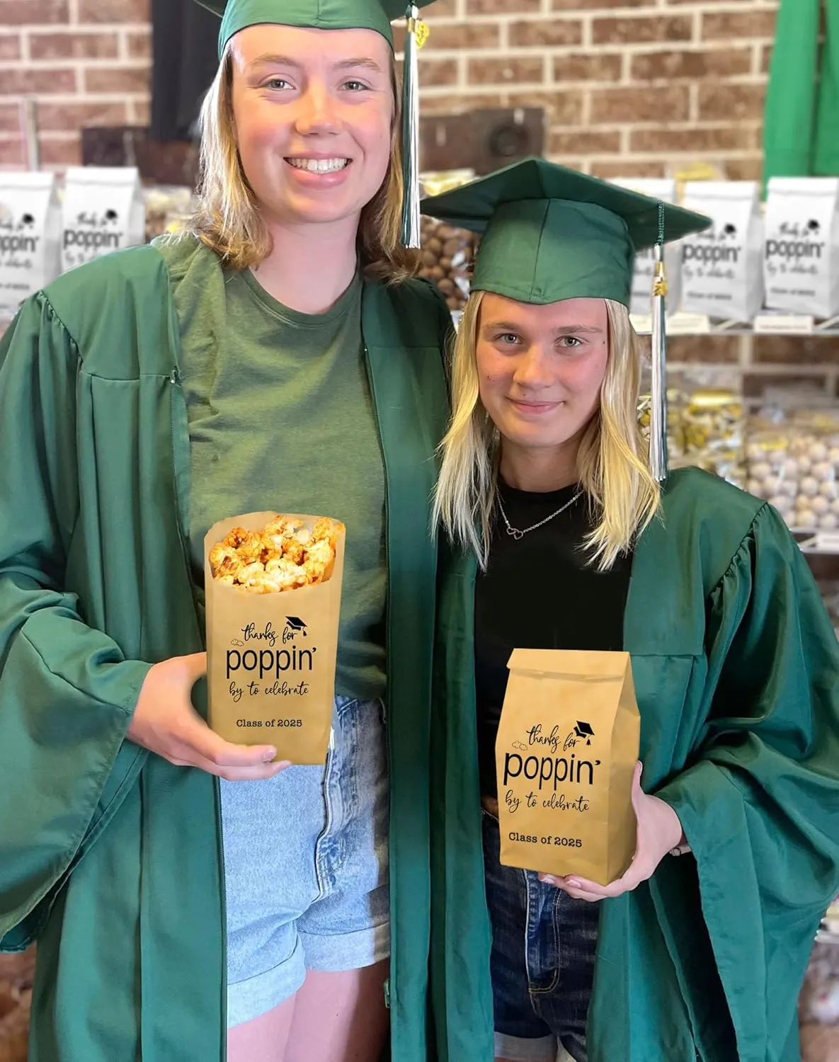Class of 2025 Thanks for Popping By to Celebrate Popcorn Bags Graduation Party Favors Popcorn Treat Snack Goodie Paper Bags Grease Resistant (100)