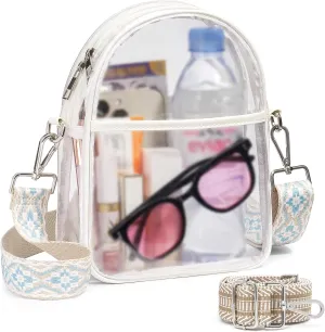 Clear Bag for Stadium Events with 2 Long Straps, See Through Purse for Women Crossbody Bag Concert Stadium Approved