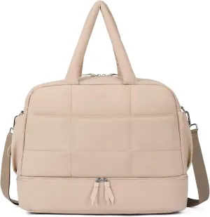 CLUCI Duffle Bag for Travel,Carry on Bag with Shoe Compartment,Puffer Tote Bag for Women Small Duffel Bag Overnight Weekender Bags Luggage Bags,Gym Bag with Wet Pocket