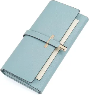 CLUCI Leather Wallet for Women Slim Designer Trifold Ladies Credit Card Holder