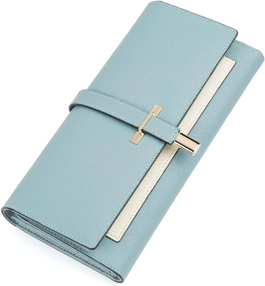 CLUCI Leather Wallet for Women Slim Designer Trifold Ladies Credit Card Holder