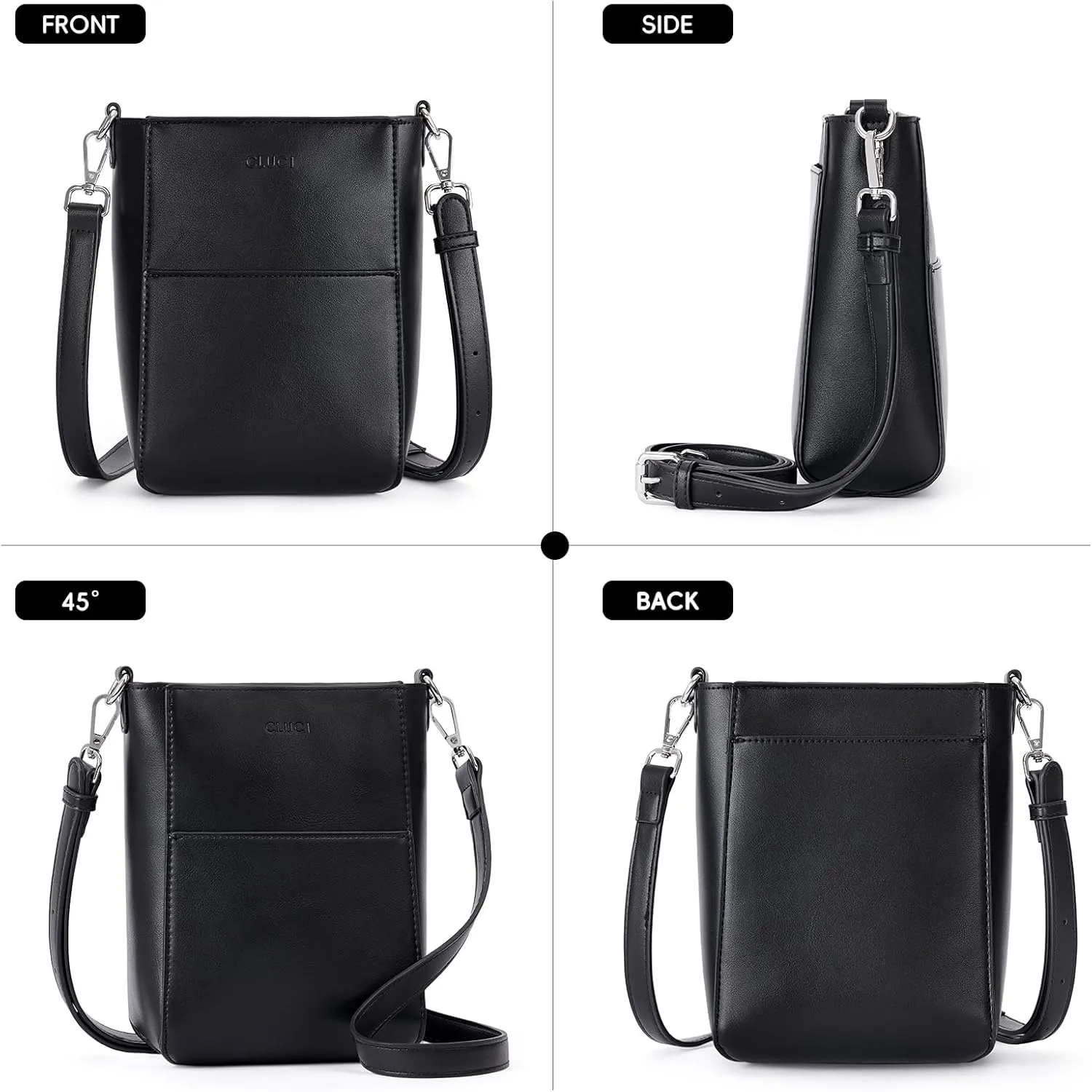 CLUCI Small Crossbody Bags for Women Trendy PU Leather Cell Phone Purse Wallet with Adjustable Strap