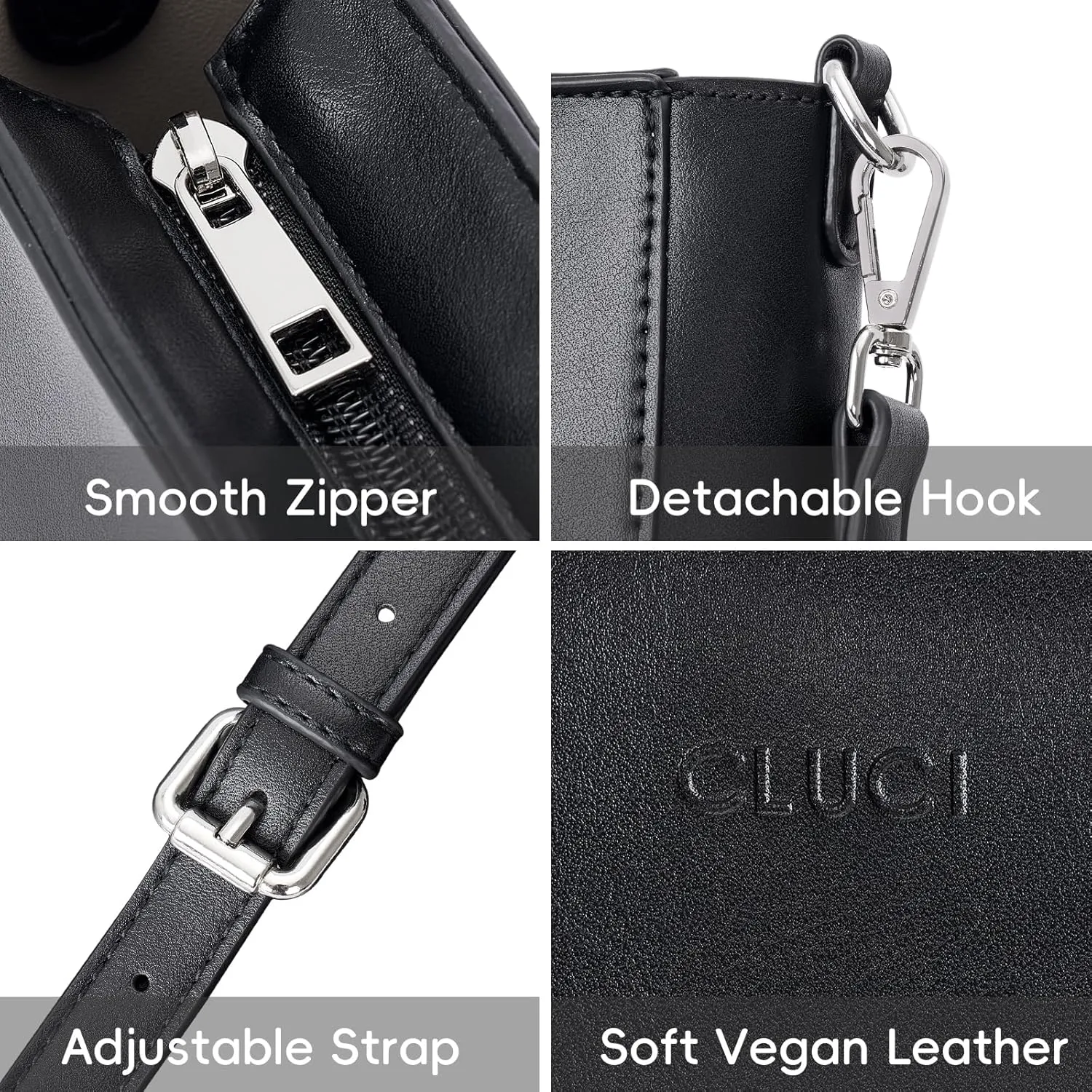 CLUCI Small Crossbody Bags for Women Trendy PU Leather Cell Phone Purse Wallet with Adjustable Strap