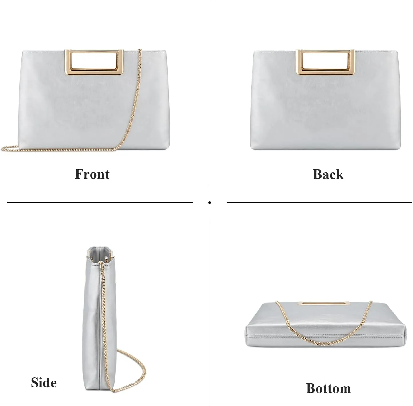 Clutch Purses for Women, Dressy Evening Crossbody Bag, Ladies Vegan Leather Wedding Party Shoulder Handbag