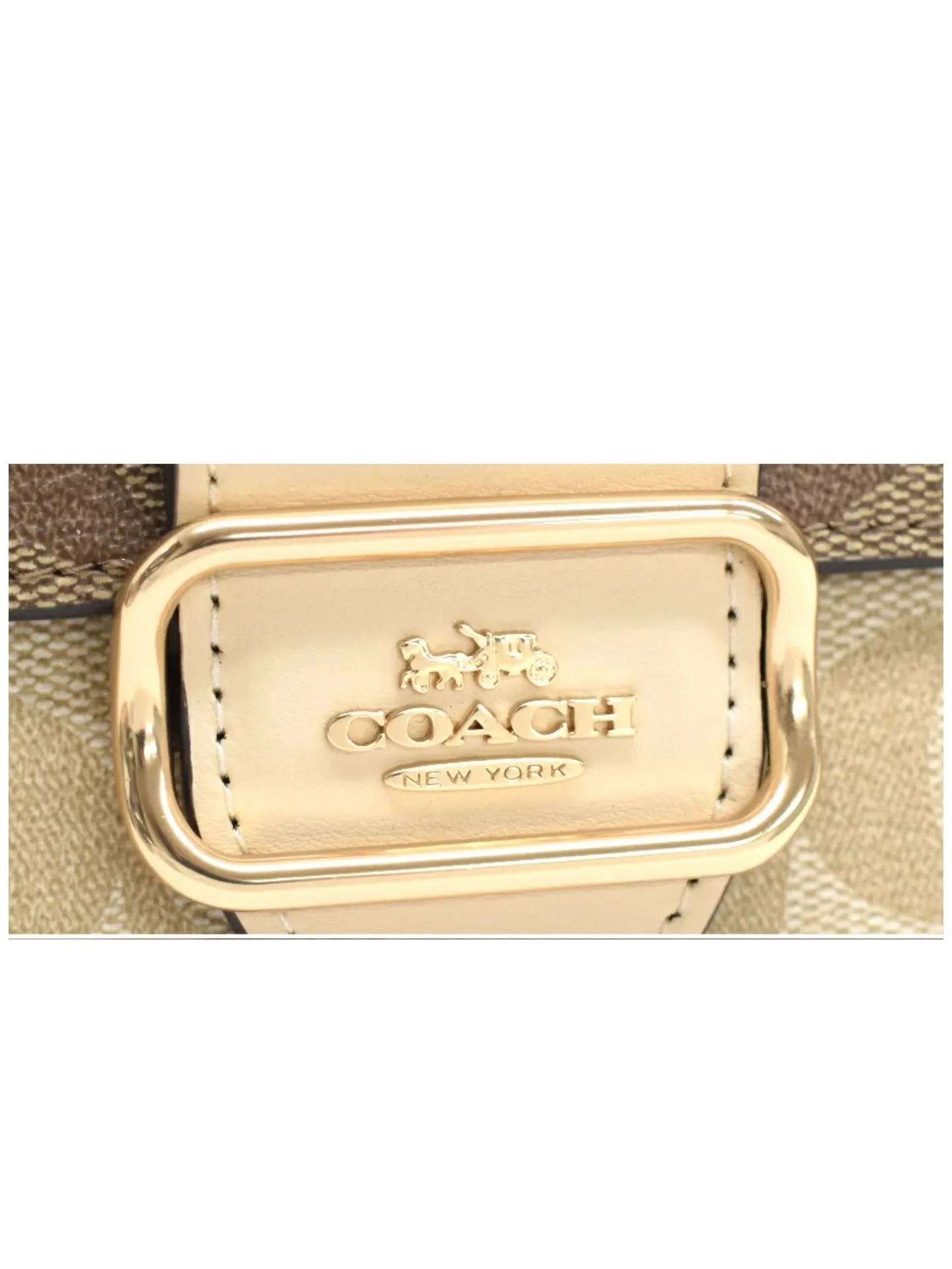 Coach Small Morgan Wallet In Blocked Signature Canvas Light Khaki/Ivory Multi