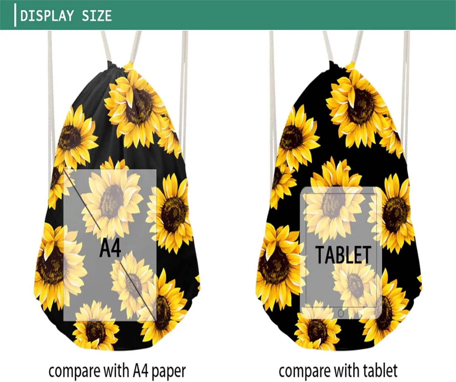 COEQINE Customized Image Drawstring Bag for Women Girls Shoulder Daypack for School Gym Sports,You Can Design Your Favour Pattern