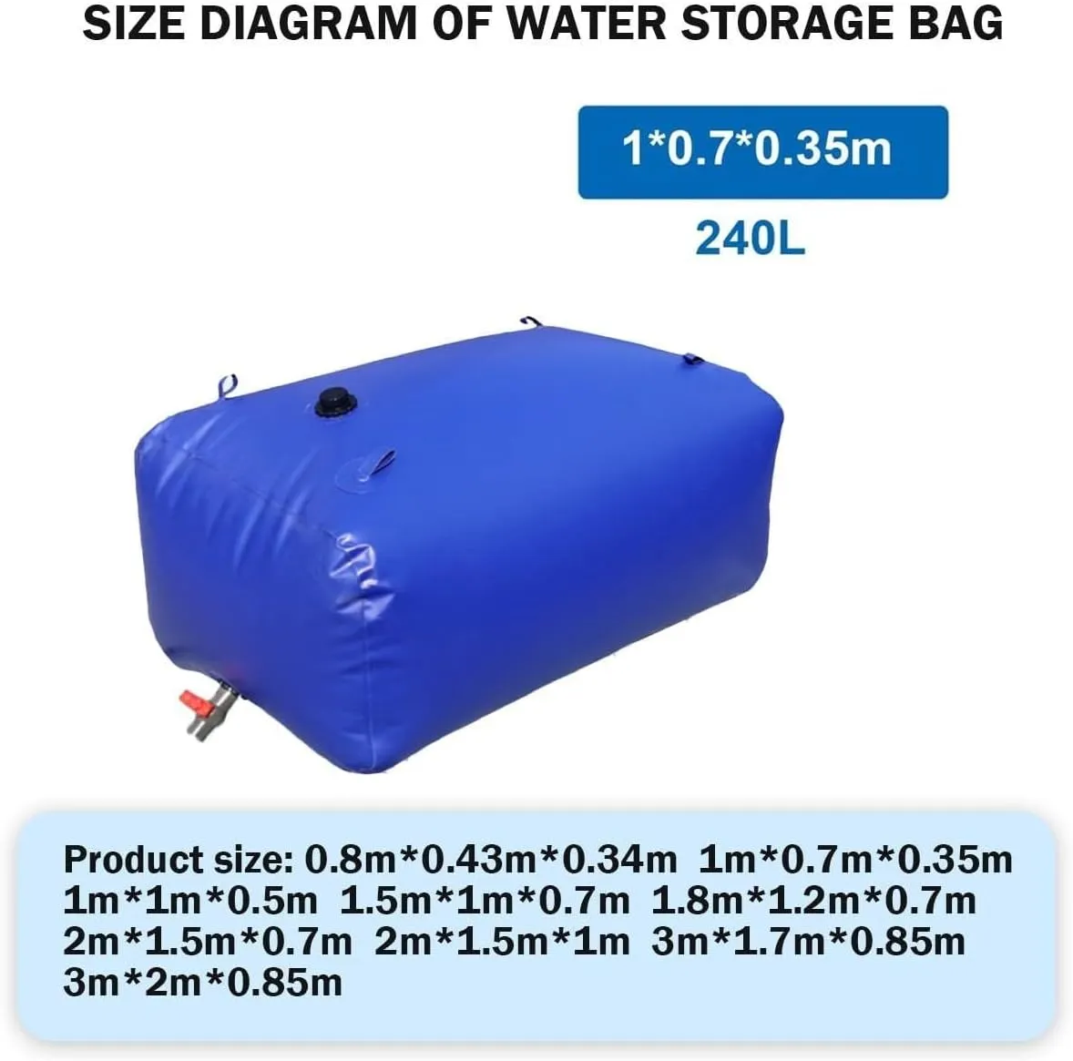 Collapsible Water Tank, Durable PVC Storage Bladder, Wear-Resistant & Leak-Proof, Portable for Outdoor Emergency (Blue, 3 * 2 * 0.85m)(Green,2 * 1.5 * 1m)