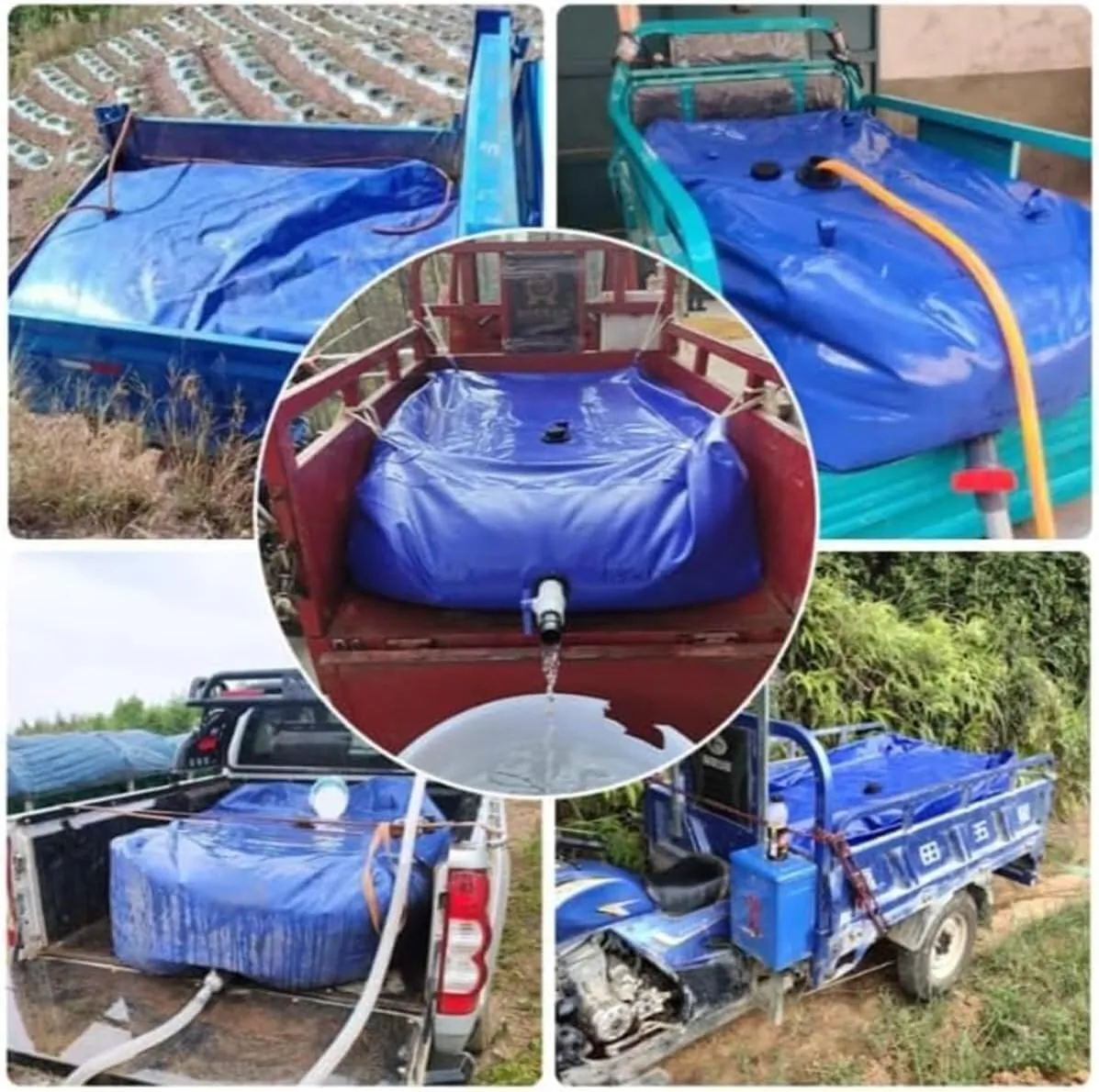 Collapsible Water Tank, Durable PVC Storage Bladder, Wear-Resistant & Leak-Proof, Portable for Outdoor Emergency (Blue, 3 * 2 * 0.85m)(Green,2 * 1.5 * 1m)