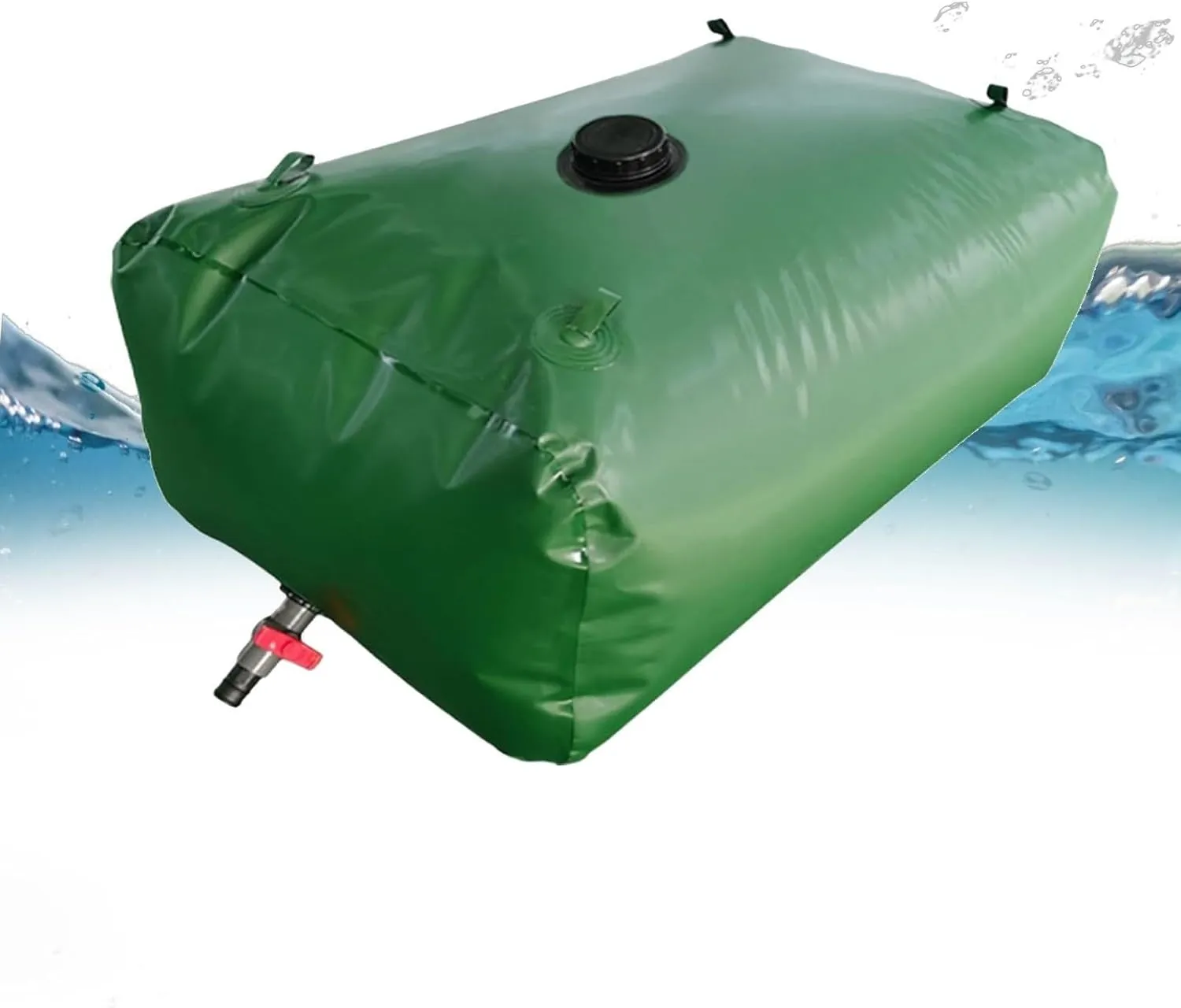 Collapsible Water Tank, Durable PVC Storage Bladder, Wear-Resistant & Leak-Proof, Portable for Outdoor Emergency (Blue, 3 * 2 * 0.85m)(Green,2 * 1.5 * 1m)