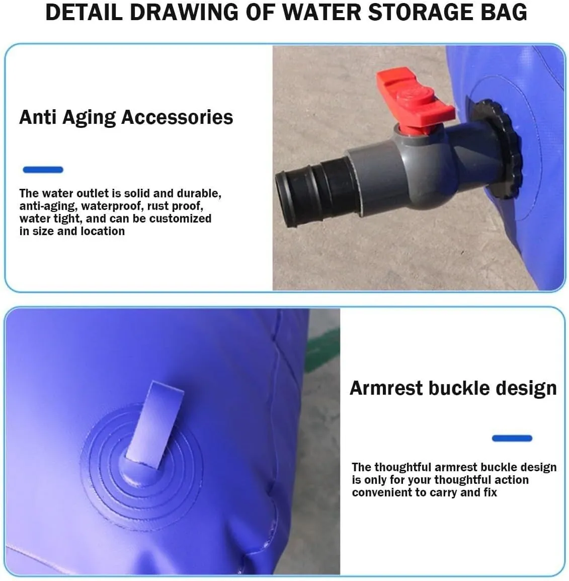 Collapsible Water Tank, Durable PVC Storage Bladder, Wear-Resistant & Leak-Proof, Portable for Outdoor Emergency (Blue, 3 * 2 * 0.85m)(Green,2 * 1.5 * 1m)