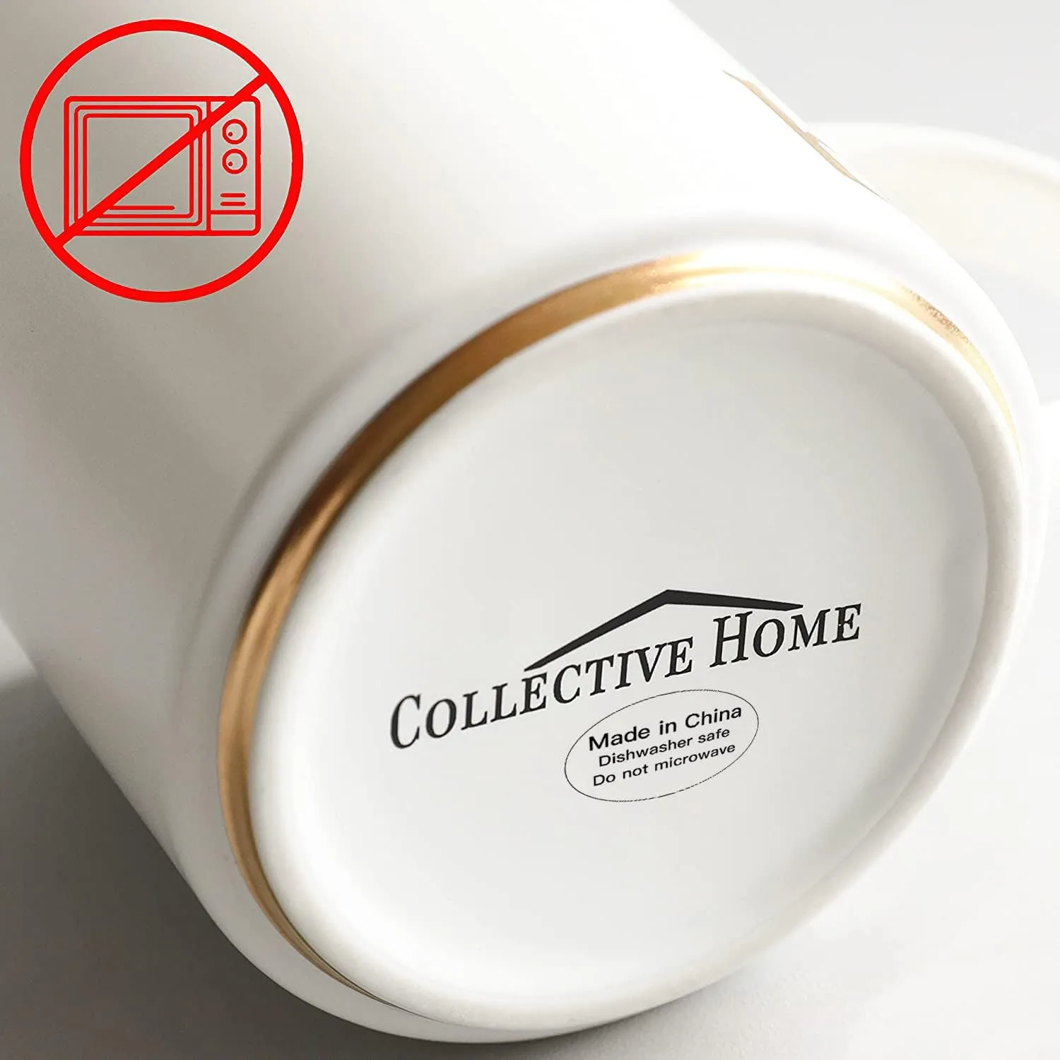 COLLECTIVE HOME - Monogram Ceramic Mugs, 15 oz Golden Initial Coffee Cups, Elegant Alphabet Tea Mugs, Elegant Personalized Mug with Gift Box, Luxurious Cups for Office and Home (c)