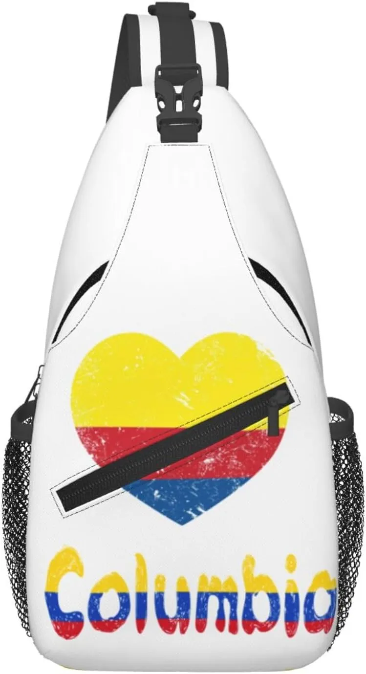 Columbia Sling Bag Columbia Flag Shoulder Bag Columbia Crossbody Chest Daypack Casual Backpack Bag for Colombians