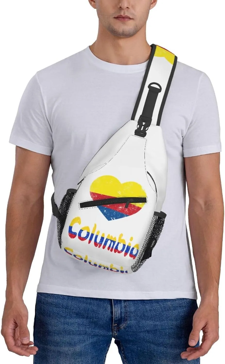 Columbia Sling Bag Columbia Flag Shoulder Bag Columbia Crossbody Chest Daypack Casual Backpack Bag for Colombians