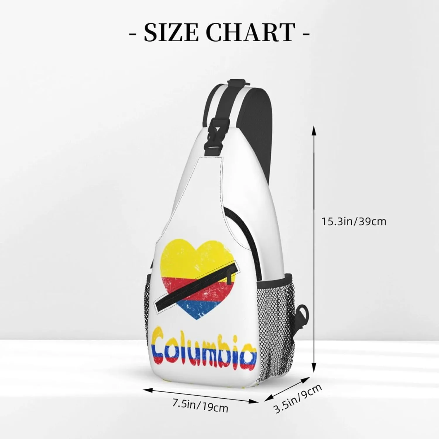 Columbia Sling Bag Columbia Flag Shoulder Bag Columbia Crossbody Chest Daypack Casual Backpack Bag for Colombians