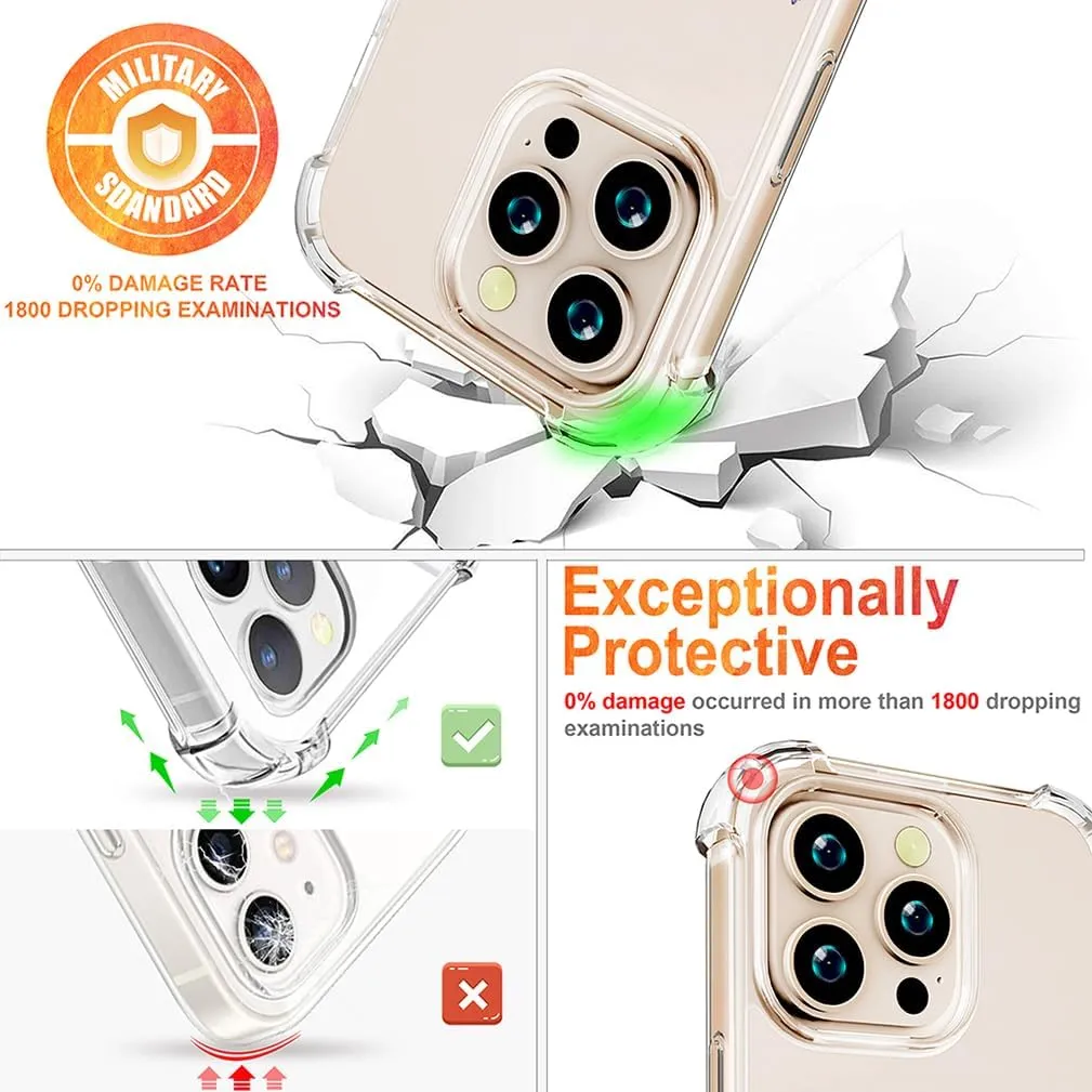 Compatible with iPhone 16 Pro Case Clear Cute for Women - Rugged Phone Cases Funda Protector Cover Skin (Lavender Flower Garden Meadow Blossom)