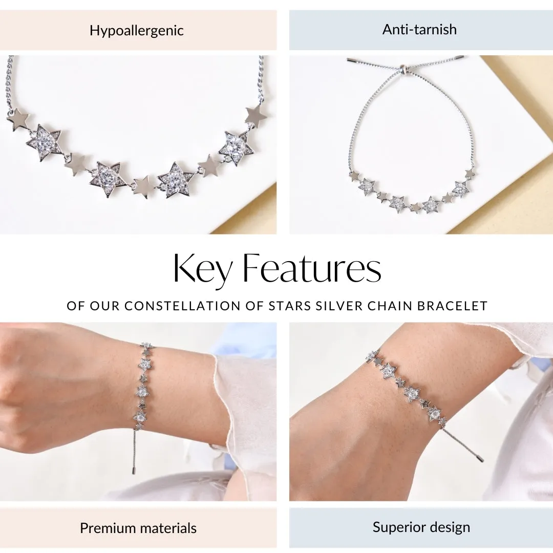 Constellation Of Stars Silver Chain Bracelet