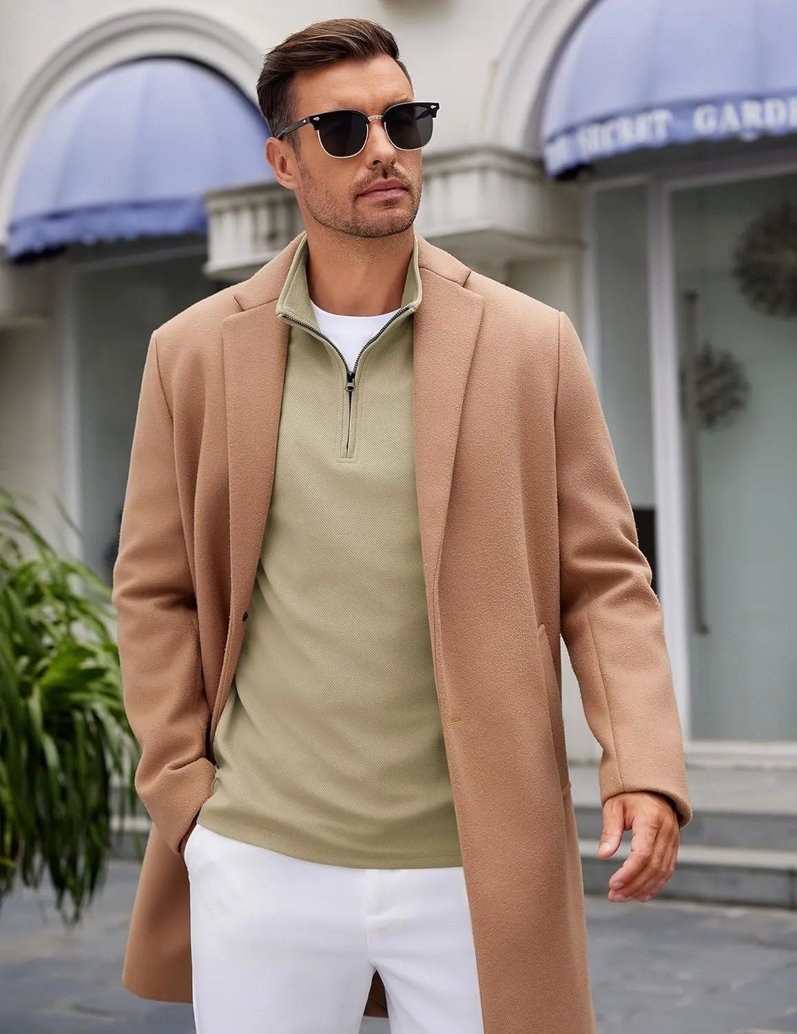 COOFANDY Men's Quarter Zip Up Pullover Lightweight Mock Neck Sweatshirt Casual Long Sleeve Polo Shirt