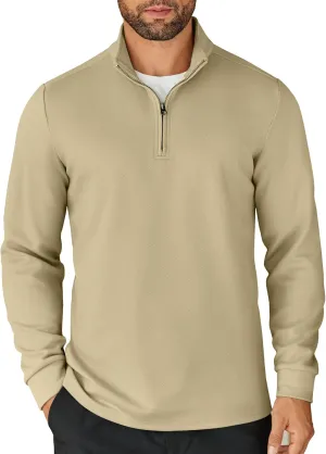 COOFANDY Men's Quarter Zip Up Pullover Lightweight Mock Neck Sweatshirt Casual Long Sleeve Polo Shirt