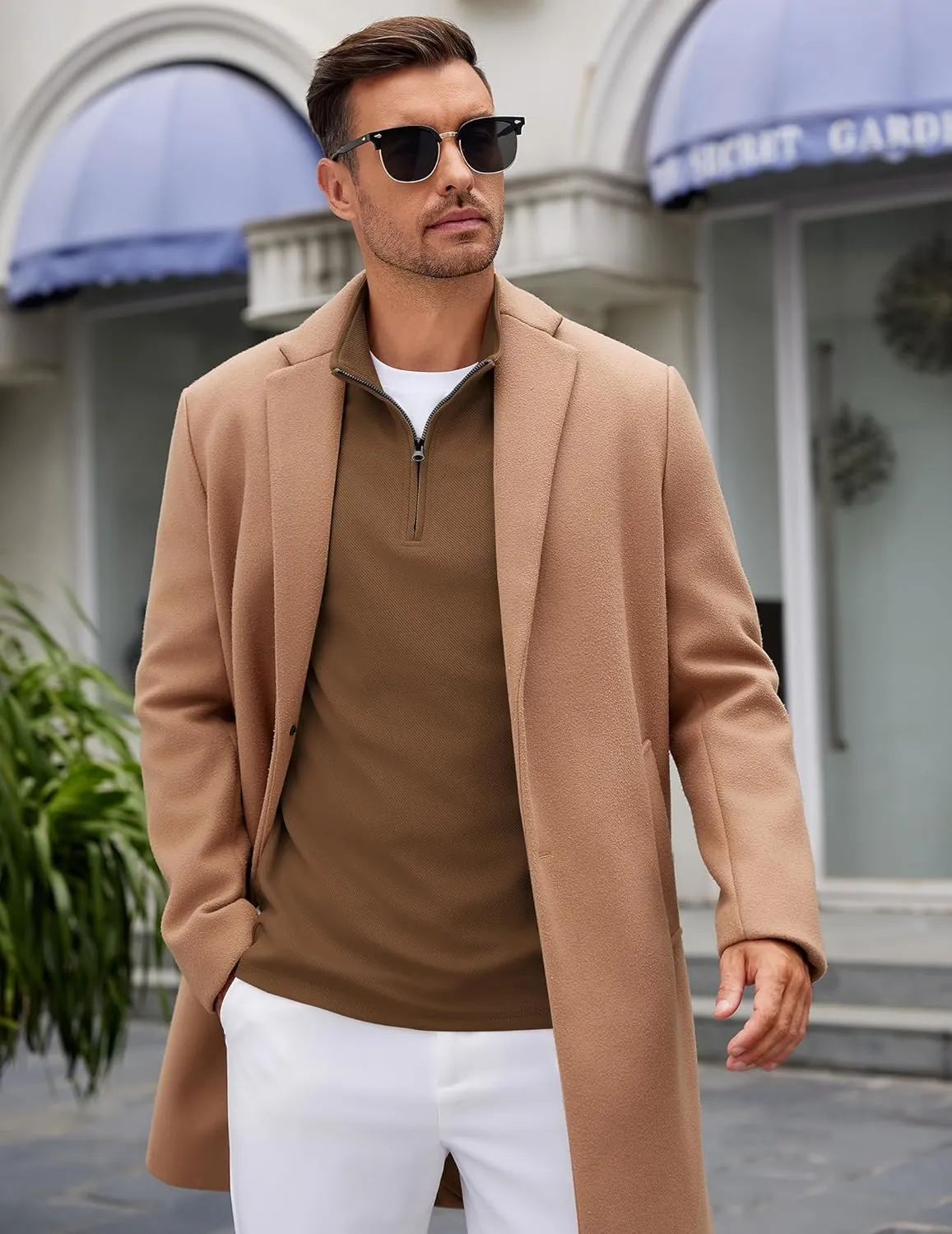 COOFANDY Men's Quarter Zip Up Pullover Lightweight Mock Neck Sweatshirt Casual Long Sleeve Polo Shirt