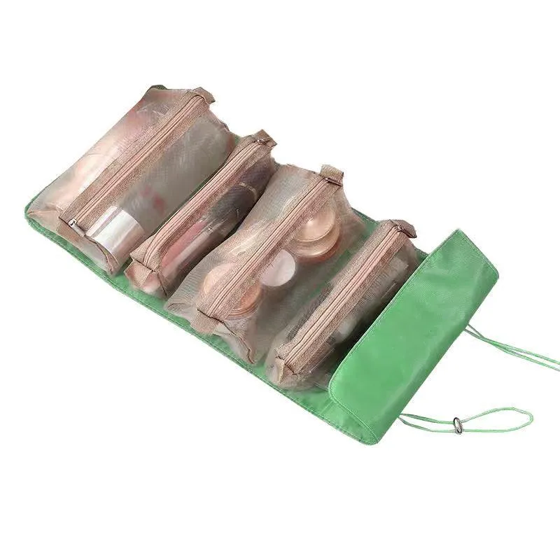 Cosmetic Bag Drawstring Makeup Case Storage Roll Bag Portable Carry Box Travel