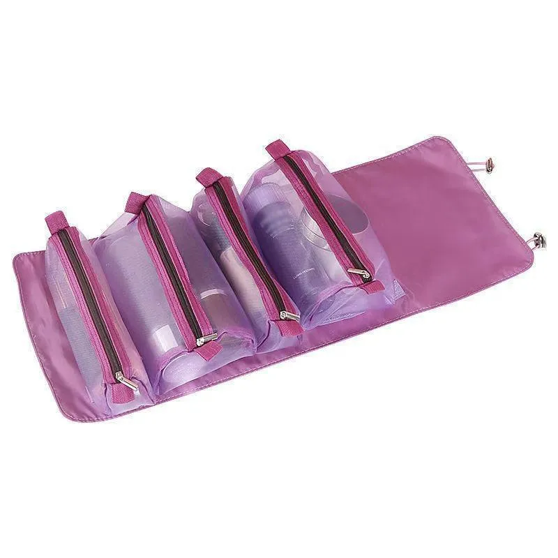 Cosmetic Bag Drawstring Makeup Case Storage Roll Bag Portable Carry Box Travel