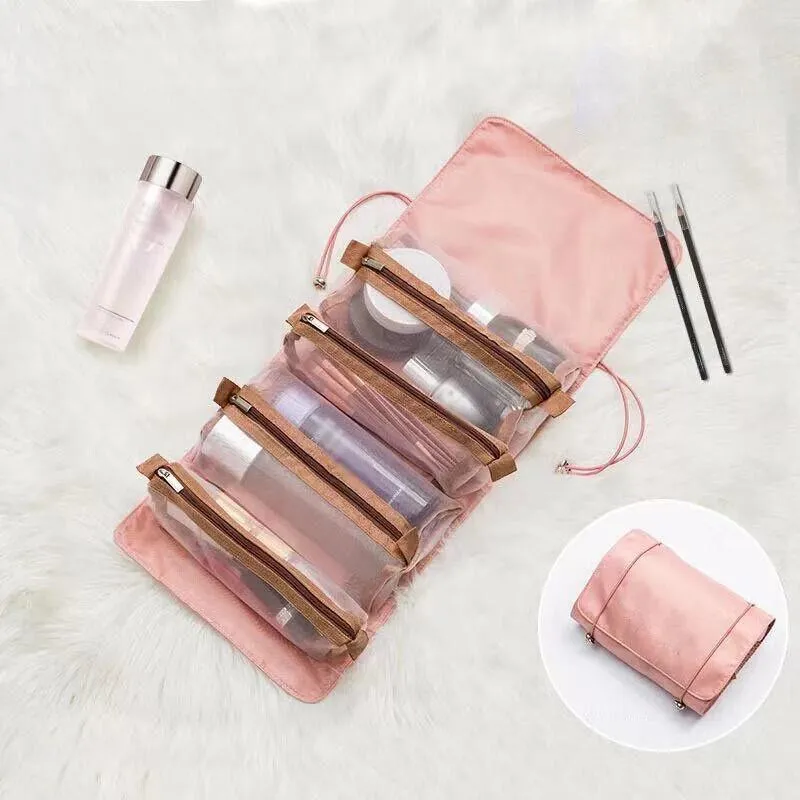 Cosmetic Bag Drawstring Makeup Case Storage Roll Bag Portable Carry Box Travel