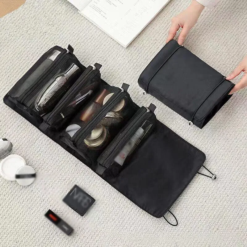 Cosmetic Bag Drawstring Makeup Case Storage Roll Bag Portable Carry Box Travel