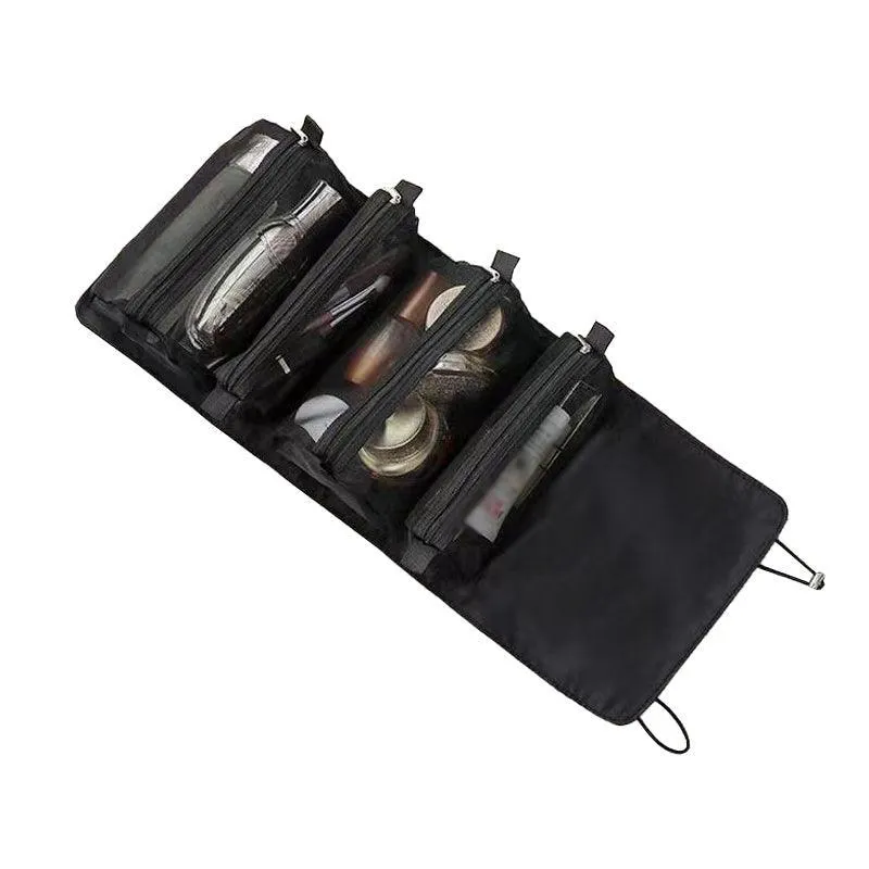 Cosmetic Bag Drawstring Makeup Case Storage Roll Bag Portable Carry Box Travel