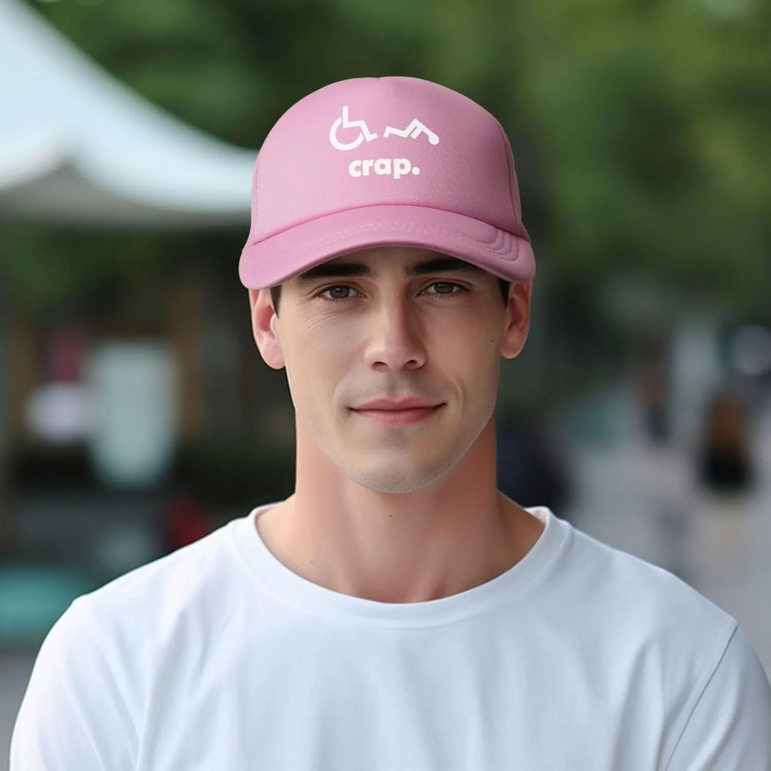 Crap Handicap Funny Wheelchair Mesh Back Trucker Cap Adult Mesh Baseball Cap